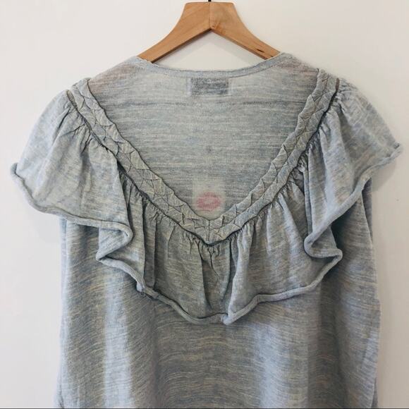 Wildfox Lais ruffled light Blue heather sweater Medium NWT - Picture 8 of 11
